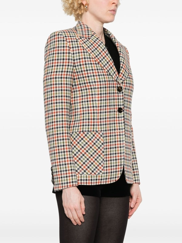 Check Pattern Single Breasted Jacket