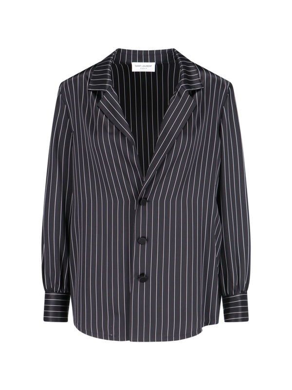 Stripe Silk Pajama Shirt