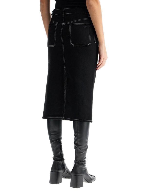 Straight Denim Skirt