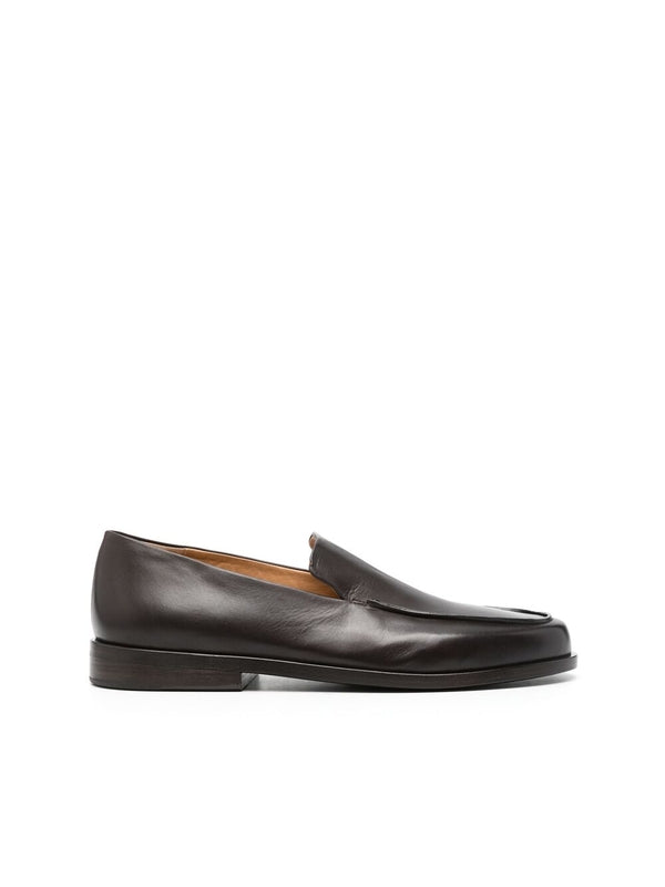 Round Toe Leather Loafers