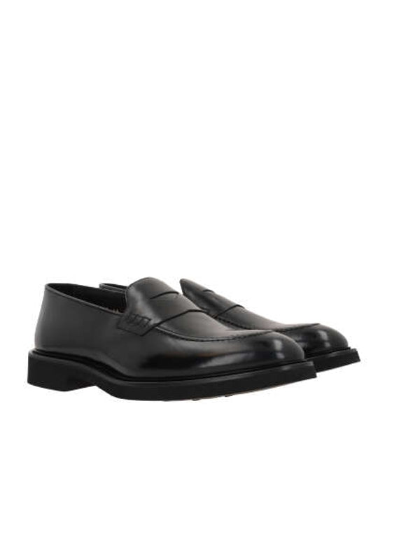 Black Leather Penny Loafers