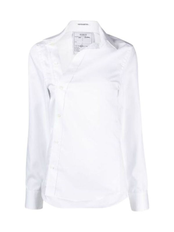 Asymmetric Button Cotton Shirt