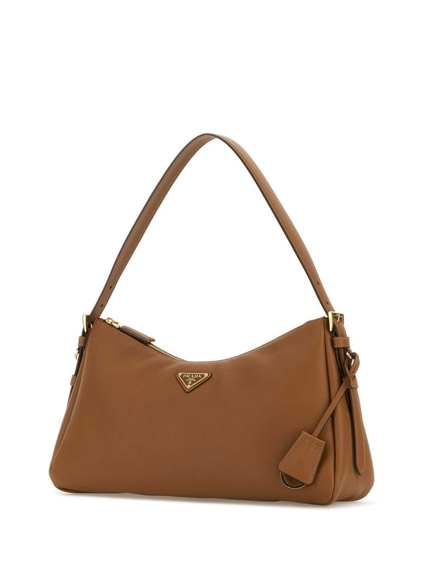 Aimee Triangle Logo Leather Shoulder Bag