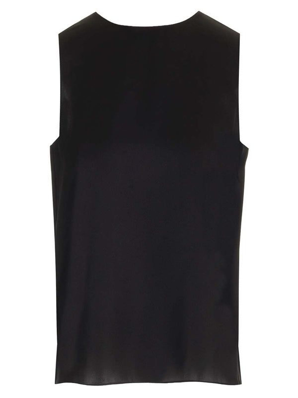 Crewneck Silk Sleeveless Top