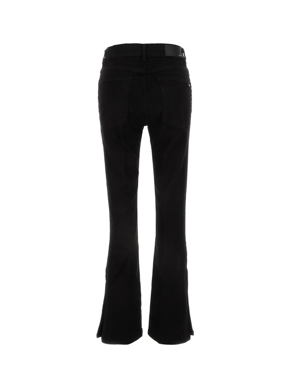 Back Logo Patch Black Flare Pants