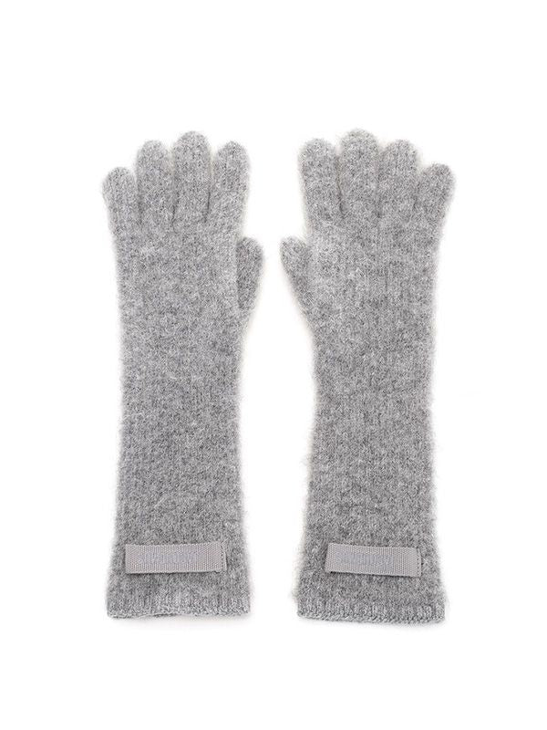 Logo Patch Wool Blend Gloves