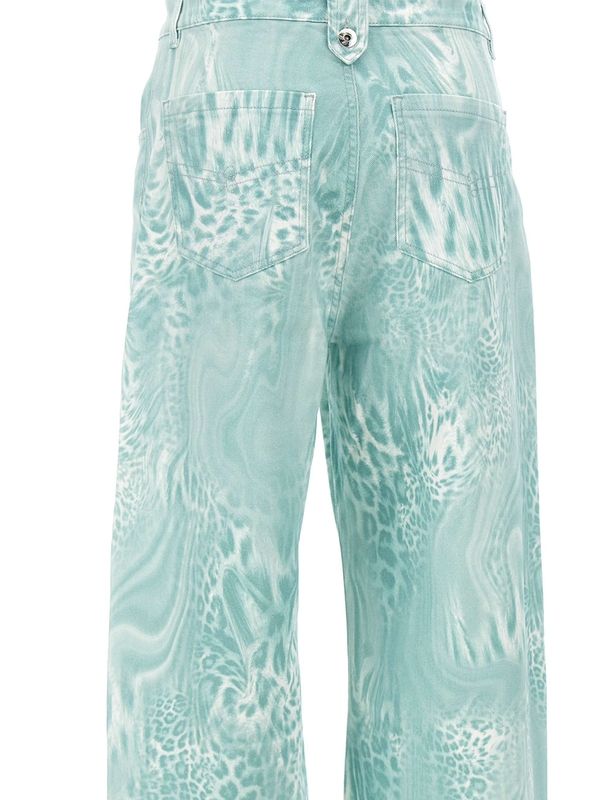 Leopard Printing Denim Pants