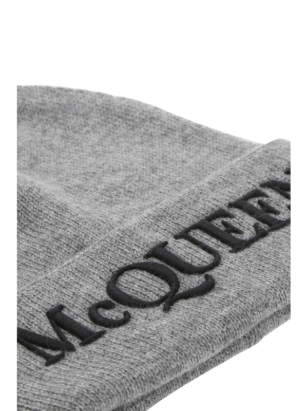 Alexander Mcqueen Grey Beanies