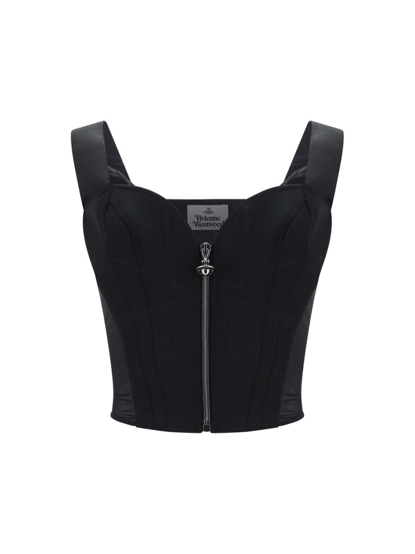 Zip-up Bustier Top