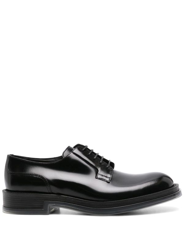 Black Leather Lace-Up Shoes - Jente