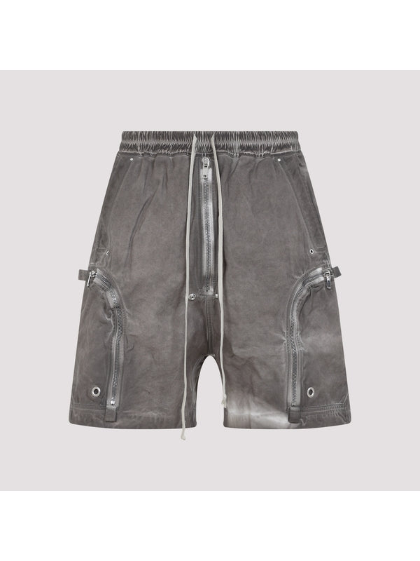 Bauhaus Zipper Detail Cotton Shorts