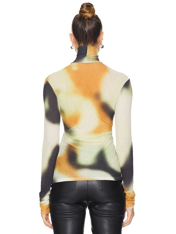 Harri High
  Neck Printing Long Sleeve Top