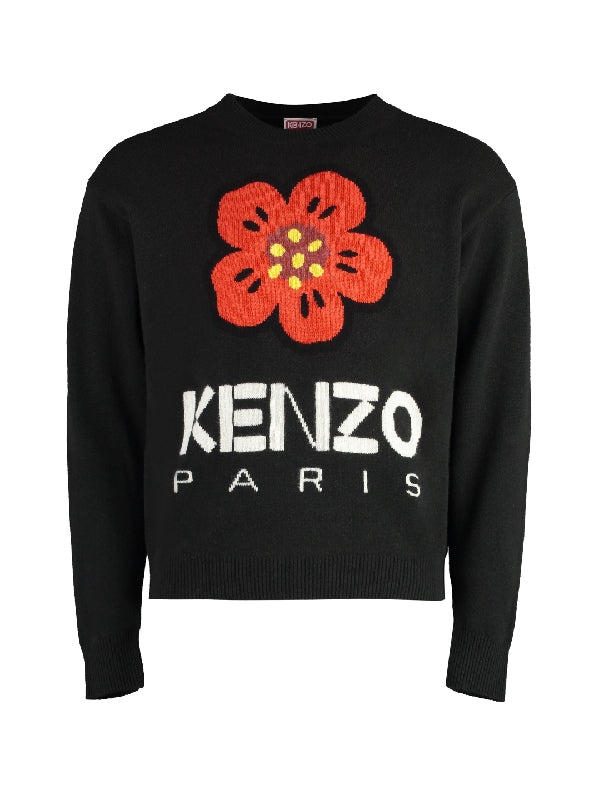 ブーケフラワーロゴウールニット