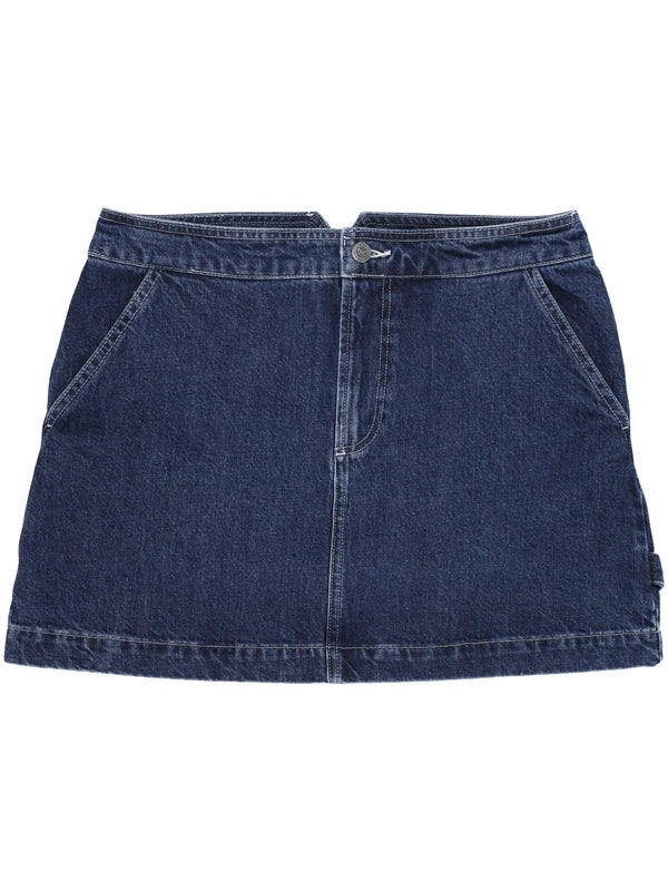 Back Logo Patch Denim Skirt