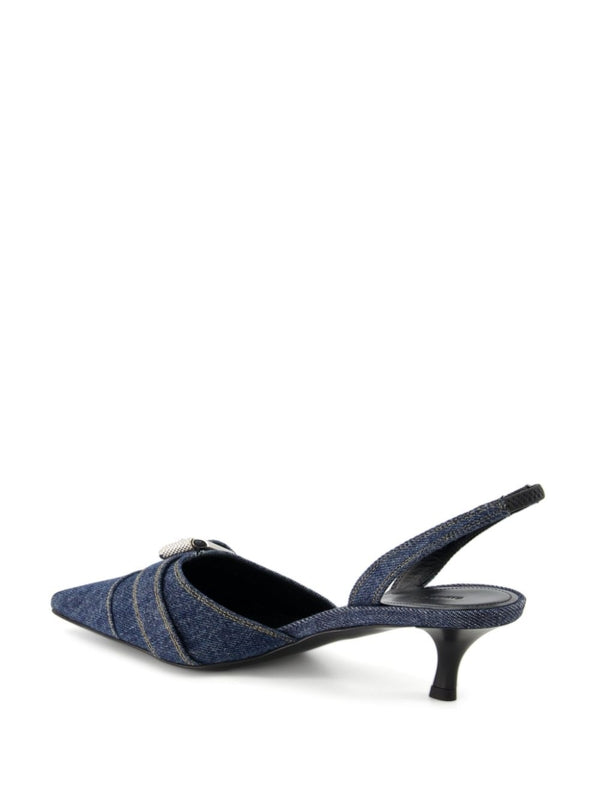 Buayu Washing Denim Slingback Heel