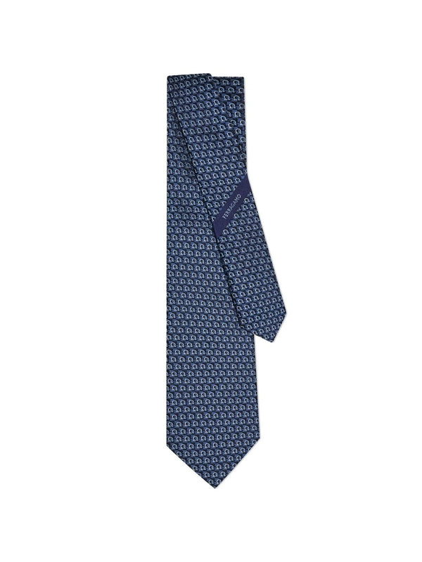 Gancini Pattern Silk Tie