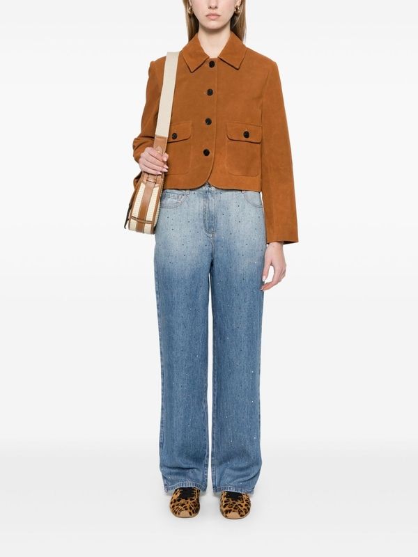 Jewel Detail
  Washing Denim Pants