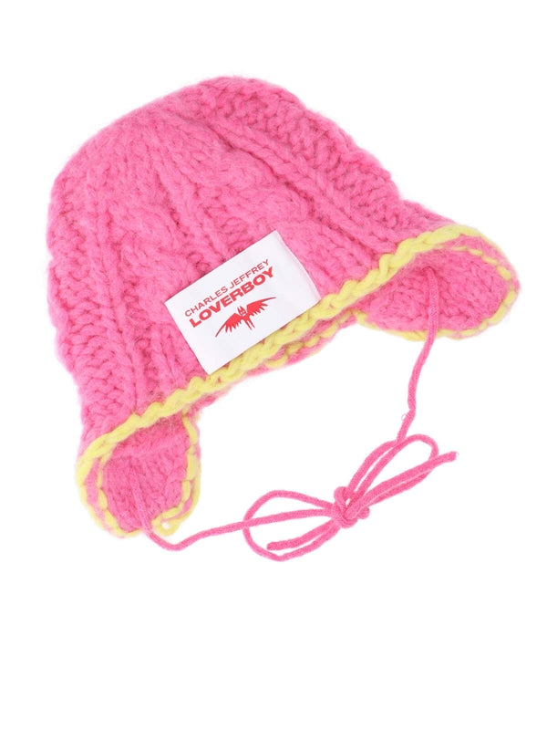 Logo Patch Drawstring Beanie - Jente