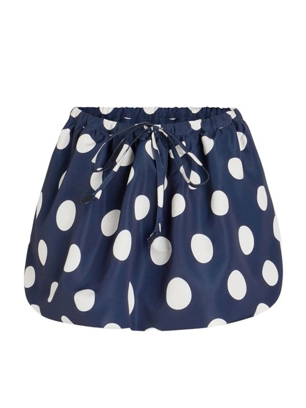 Drawstring Dot Printing Mini
  Skirt