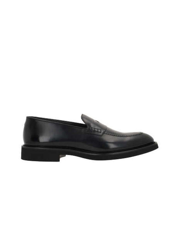 Black Leather Penny Loafers