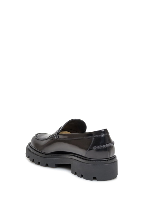 Black Leather Penny Loafers