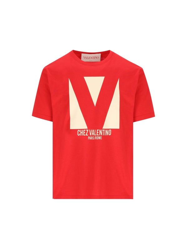 V Logo Printing Short-sleeve T-shirt