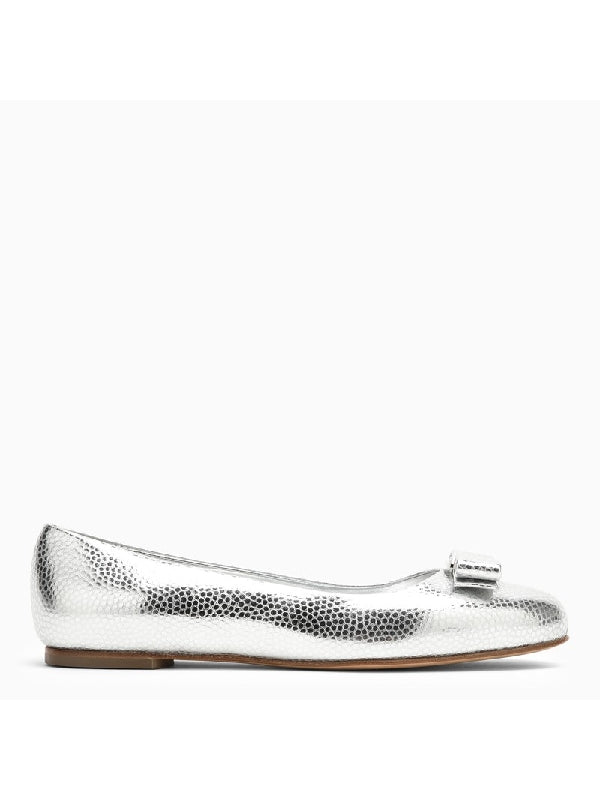 蝴蝶结细节皮革平底鞋