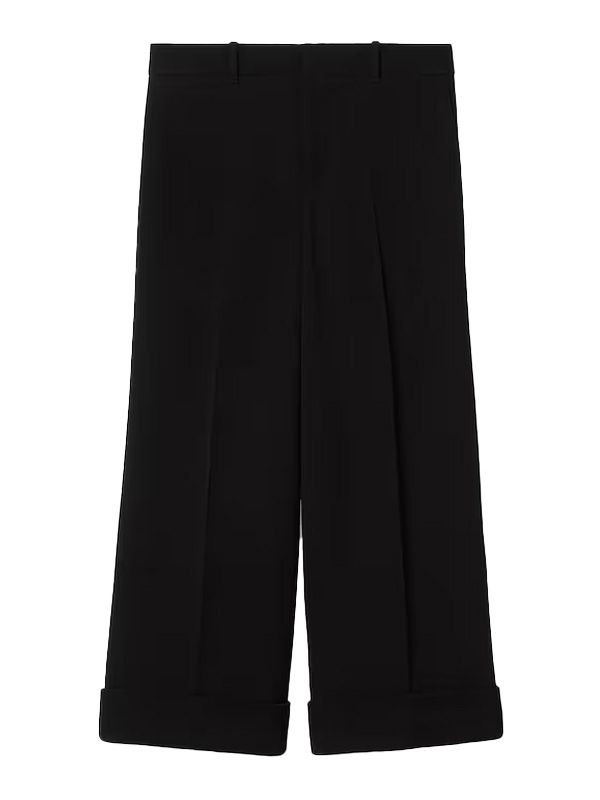 Turn-Up Cropped Viscose Pants