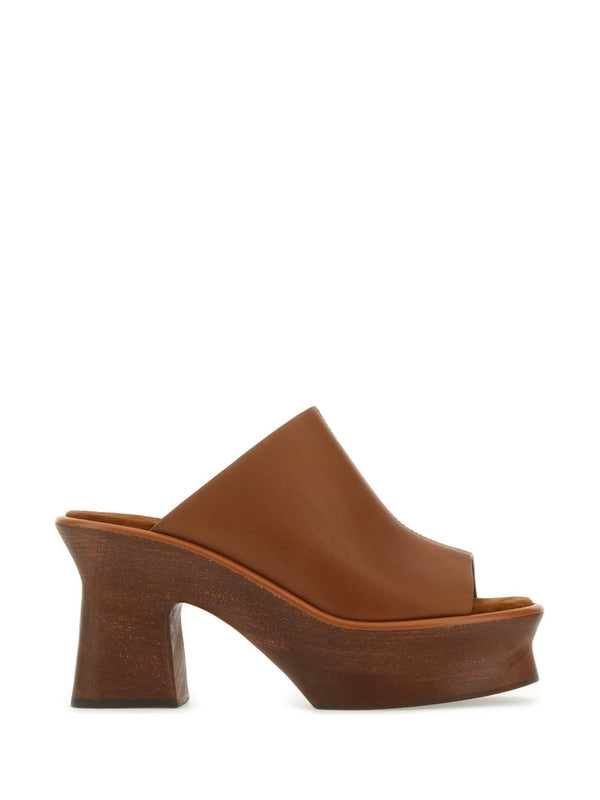 Samanta Platform Leather Sandal Heels