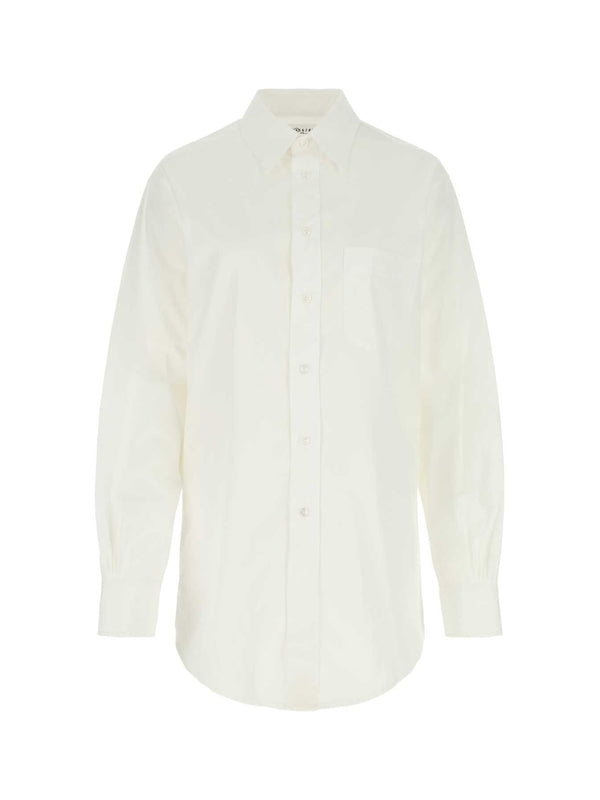 White Chest Pocket Cotton Shirt