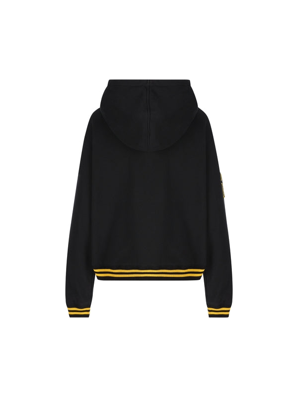 Applique Patch Cotton Hooded Zip-up