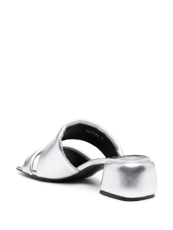 SR Spongy Metallic Mule Sandal Heel