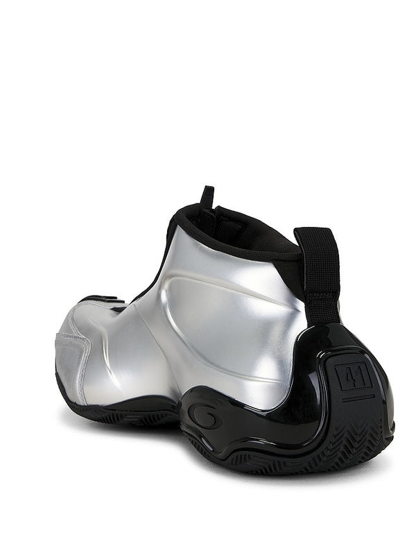 BASKETBALL silver metallic sneakers