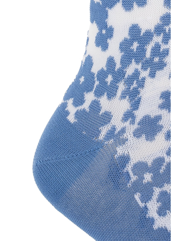 Logo Flower Jacquard Socks