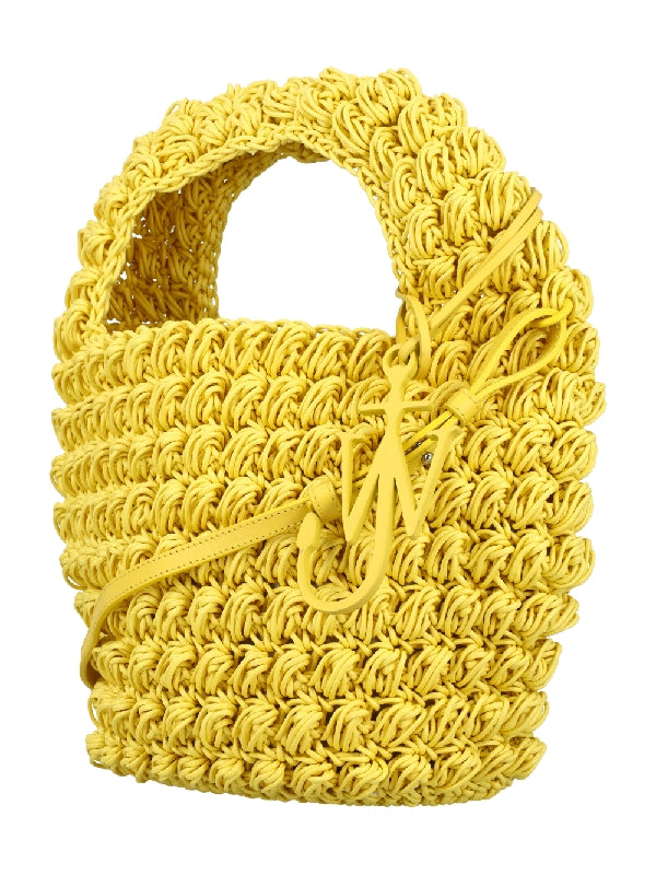 Yellow Crochet Cotton Popcorn Bag