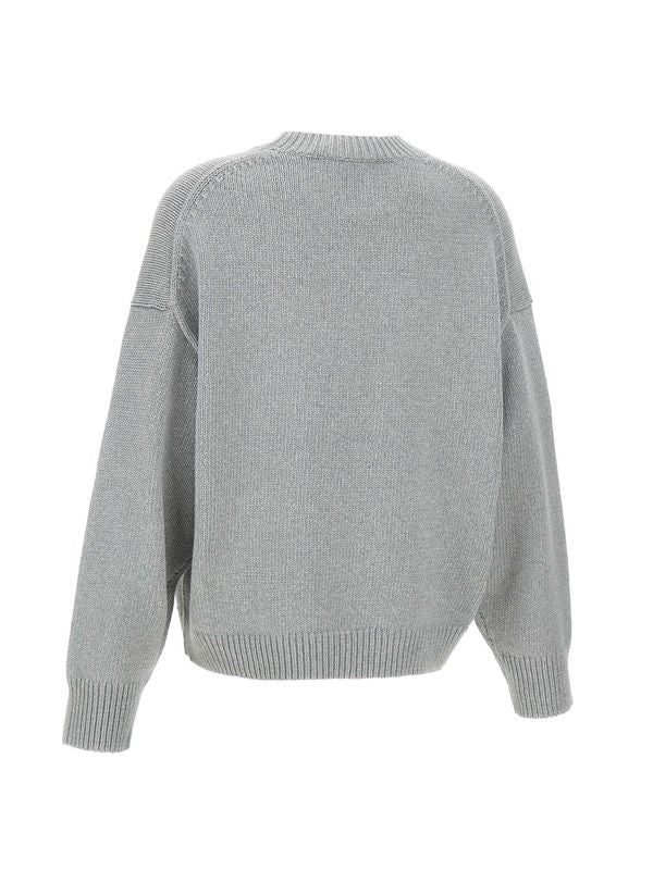 Crewneck Cotton Blend Knit