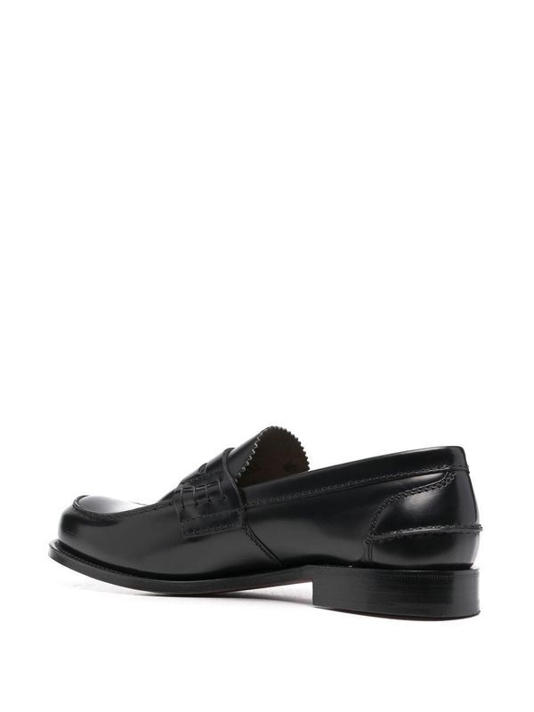 Black Leather Penny Loafers