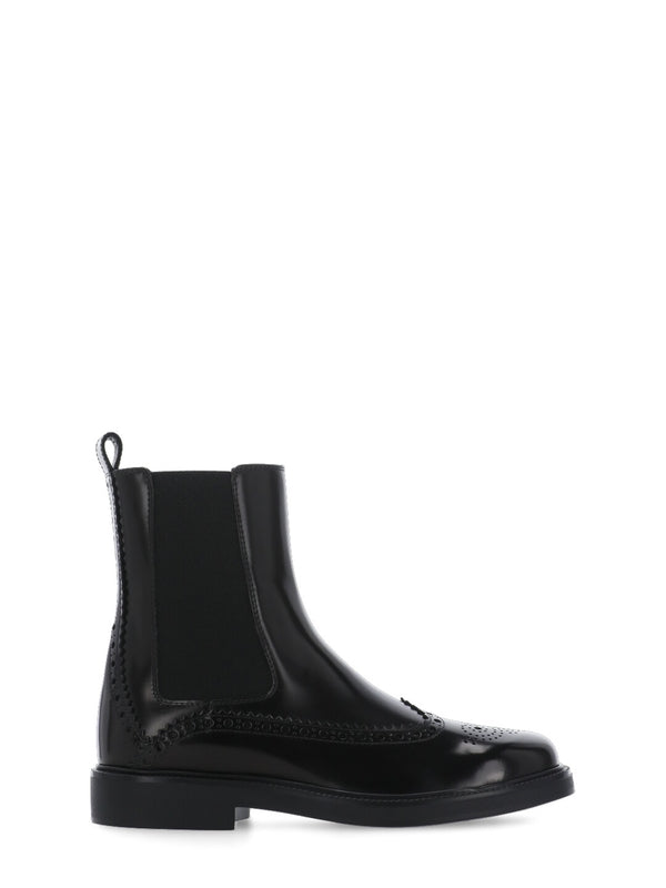 Black Leather Chelsea Boots - Jente