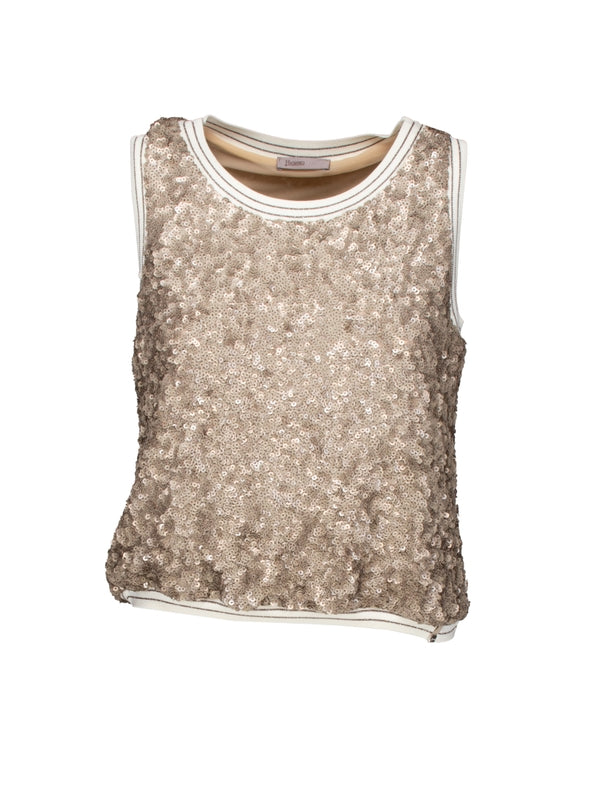 Herno - Sequin Decorated Sleeveless Top - Jente