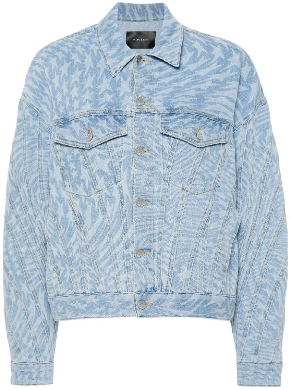 Star Printing Oversized Denim Jacket