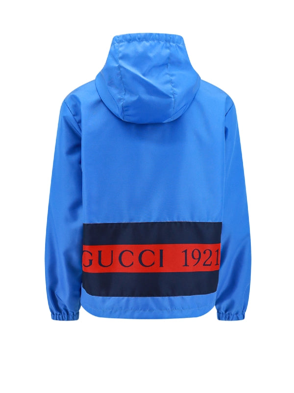 Back Logo Nylon Hoodie Jacket
