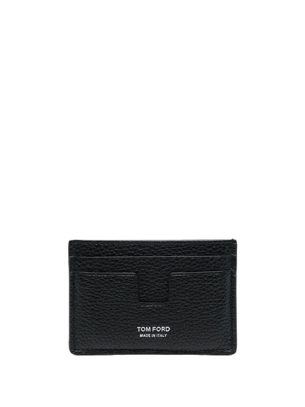T Line Logo Leather Card Wallet