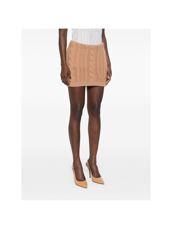 Cable Wool Cashmere Mini Skirt