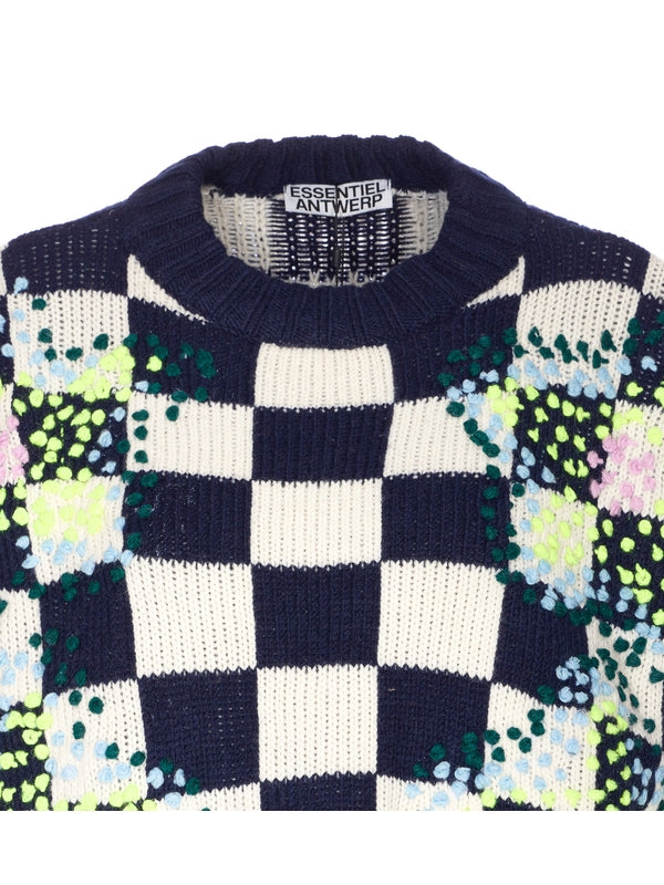 Essentiel Antwerp White Navy Knitted