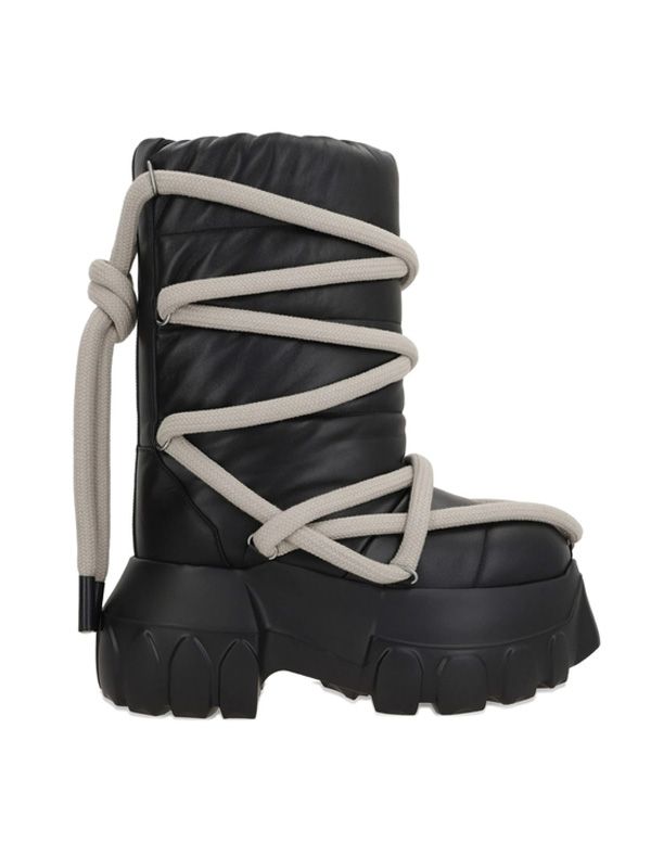 Rick Owens Black Lace-Up Boots
