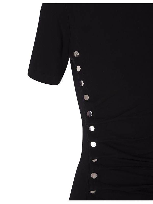 Asymmetric Button Detail Mini Dress