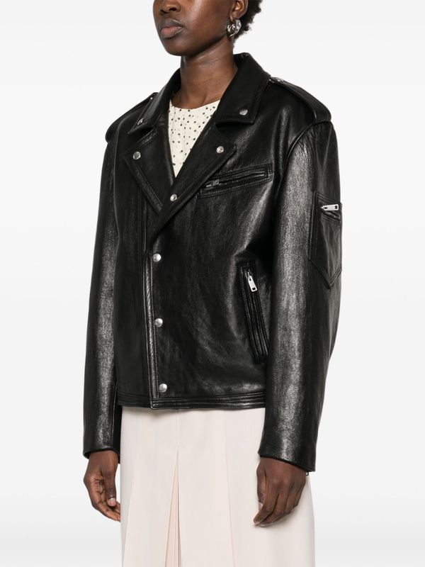 Back Triangle Logo Goat Skin
  Biker Jacket