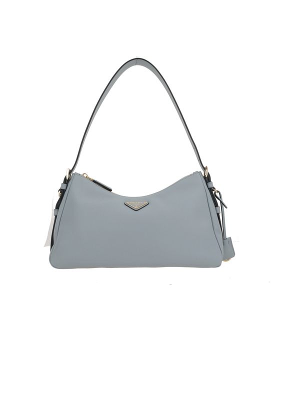 Aimee Triangle Logo Leather Shoulder Bag