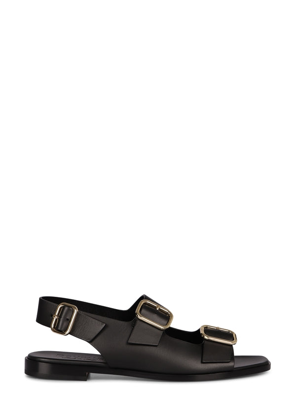 Multi Strap Leather Flat Sandals