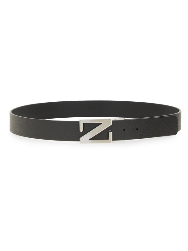 Z Logo Buckle Leather Belt